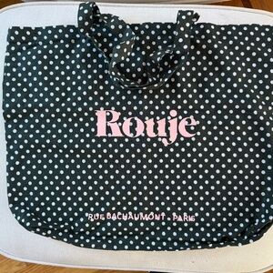 Rouje Black and White Polka Dot Tote New